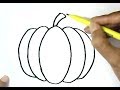 How to draw a pumpkin step by step for  beginners