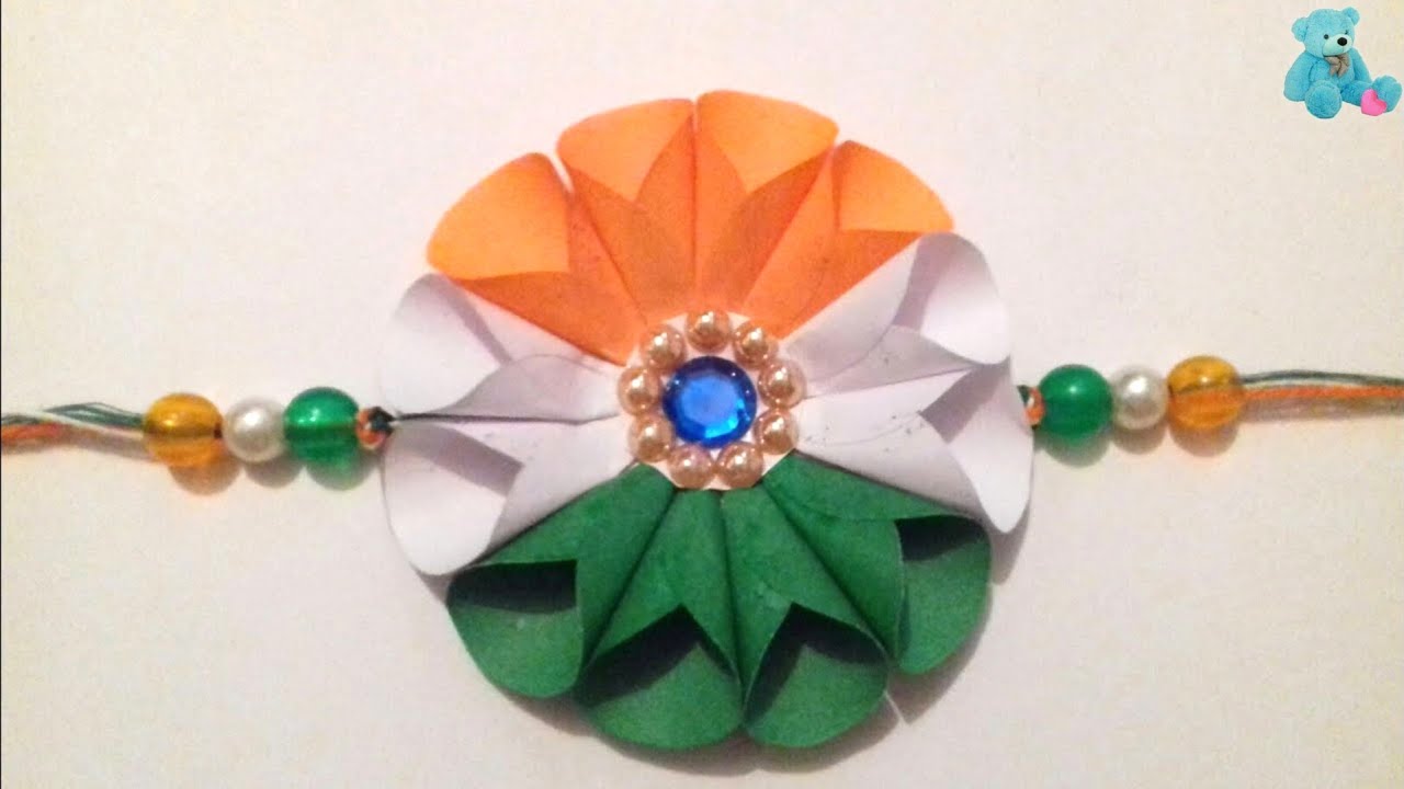 Simple Paper Rakhee Paper Tiranga Rakhi | Tricolor Rakhi | How To Make Rakhi At Home ...