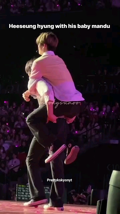 Ni-Ki having piggyback ride on Heeseung and their is Jake #enhypen #ni_ki #heeseung #jake #sungwon