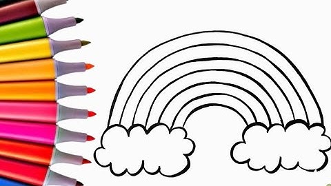 How to Draw a Rainbow and Clouds Easy With Colouring || Rainbow Drawing penting step by step drawing