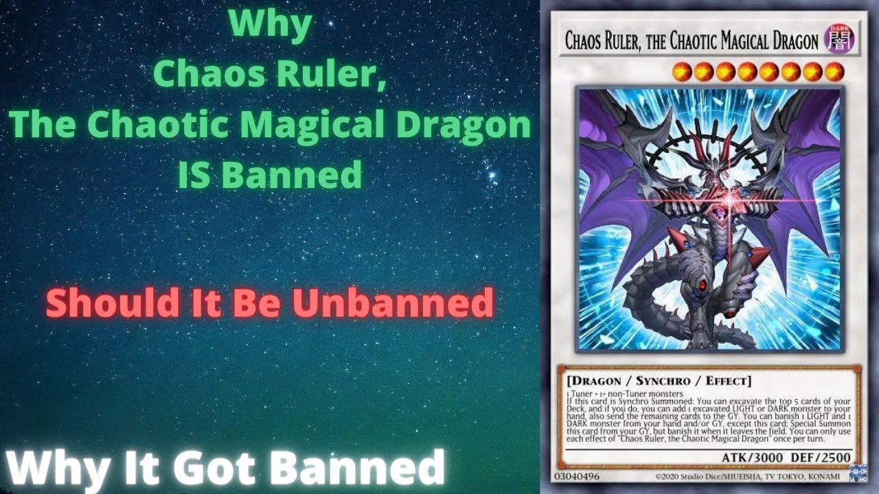Yu gi oh why chaos ruler the chaotic magical dragon is banned why