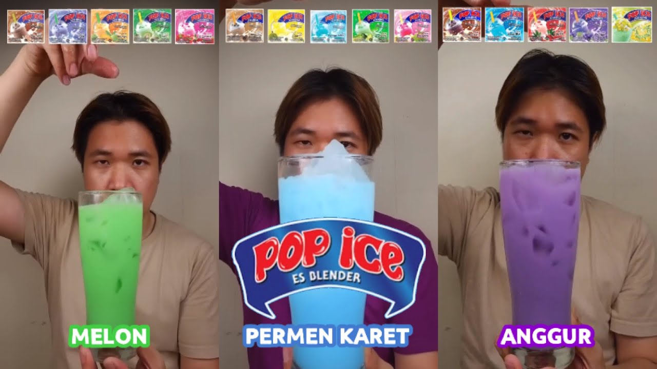 KOMPILASI MUKBANG MINUMAN BERBAGAI MACAM RASA POP ICE | MUKBANG MINUMAN | ASMR MINUMAN