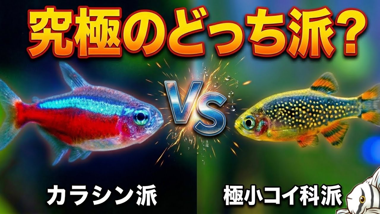 【きのこたけのこ論争】カラシン派vs極小コイ科！水槽を彩る究極の選択はどっち？【淡水魚 アクアリウム】