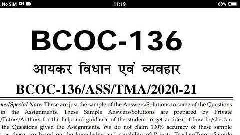 BCOC 136 IGNOU SOLVED ASSIGNMENT 2020-21