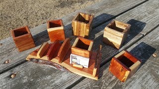 Turning a BEAUTIFUL Cedar Tree Into GORGEOUS Desk Organizers