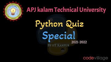 Aktu : Python SPECIAL Quiz by iit Kanpur #aktu #iit_kanpur #python #demo  #2nd_year #btech #cse #iit