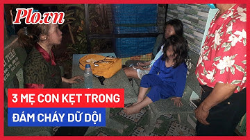 Cảnh sát phá cửa cứu 3 mẹ con kẹt trong đám cháy - PLO