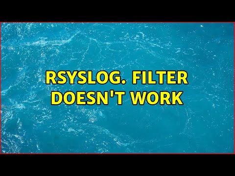 rsyslog. Filter doesn't