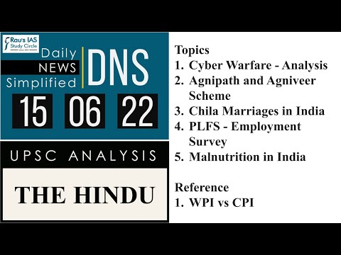 Video THE HINDU Analysis, 15 June, 2022 (Daily Current... - youtube