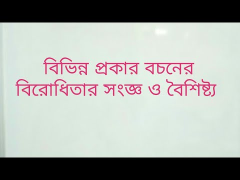 বিভিন্ন প্রকার বচনের বিরোধিতার সংজ্ঞা ও বৈশিষ্ট্যঃ-