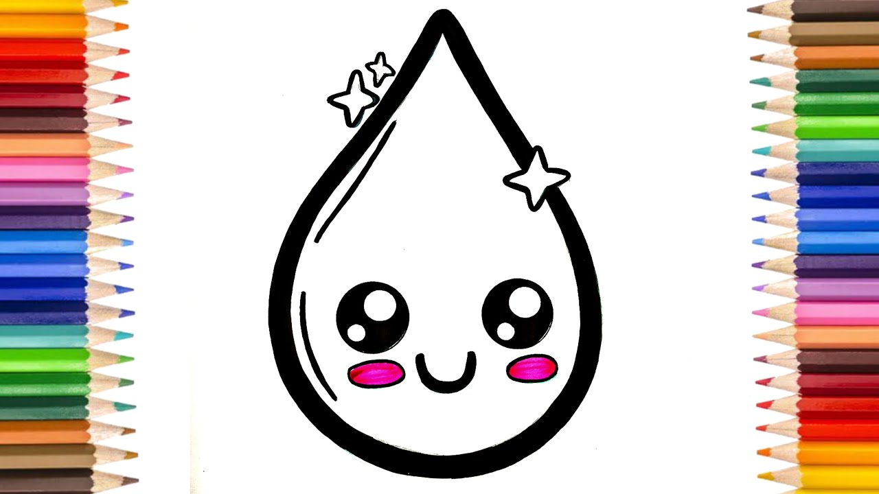 Cute Water Drop || Drawing, painting & Coloring for kids and Toddlers