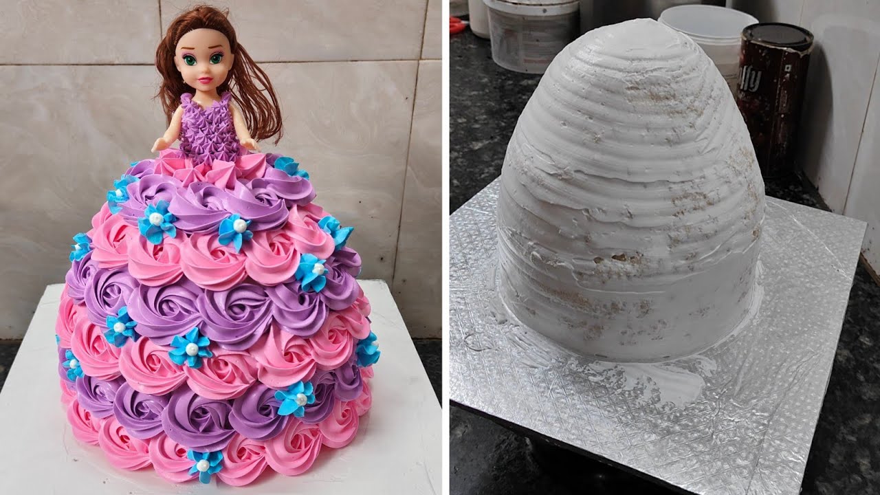 How to Make Barbie Doll Birthday Cake Design|Doll Cake Design|Barbie Doll Cake Recipe