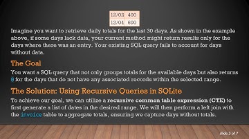 How to Group All Days in a Date Range with SQLite, Even When No Data Exists