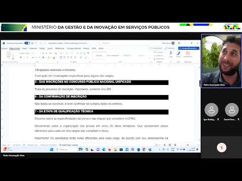 1ª Live Tira Dúvidas - Tutorial - Entendendo o Edital do Concurso Público Nacional Unificado