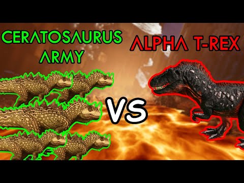 CERATOSAURUS ARMY VS LEVEL 100 ALPHA T-REX | ARK: Survival Ascended Challenge #4