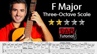 F Major | Three-Octave Major Scale | Tutorial + Sheet & Tab