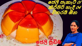 කිරි පිටි හදි 4ක් දාල හදන ලේසි ලාභ ජෙලි පුඩිම /Jelly Pudding