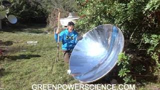 Parabolic adjustable death ray greenpowerscience 40 feet destruction