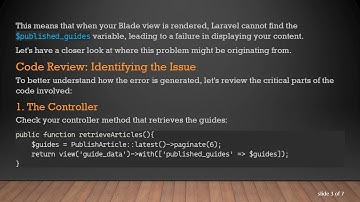 Resolving the Undefined variable: published_articles Error in Laravel: A Step-By-Step Guide