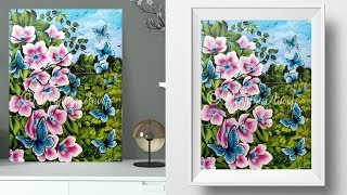painting acrylic easy butterfly canvas paintings landscape