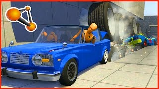 BeamNG.Drive - Chained Cars against Giant Crush Machine screenshot 3