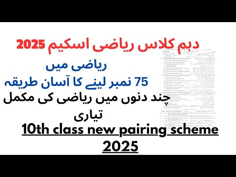 10th Class Mathematics Pairing Scheme & Paper Pattern 2025 | Complete ...