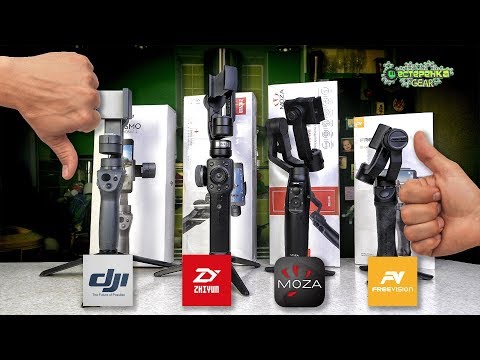 Сравнение стабилизаторов Moza Mini Mi vs  Zhiyun Smooth 4 vs Freevision Vilta M vs DJI Osmo Mobile 2