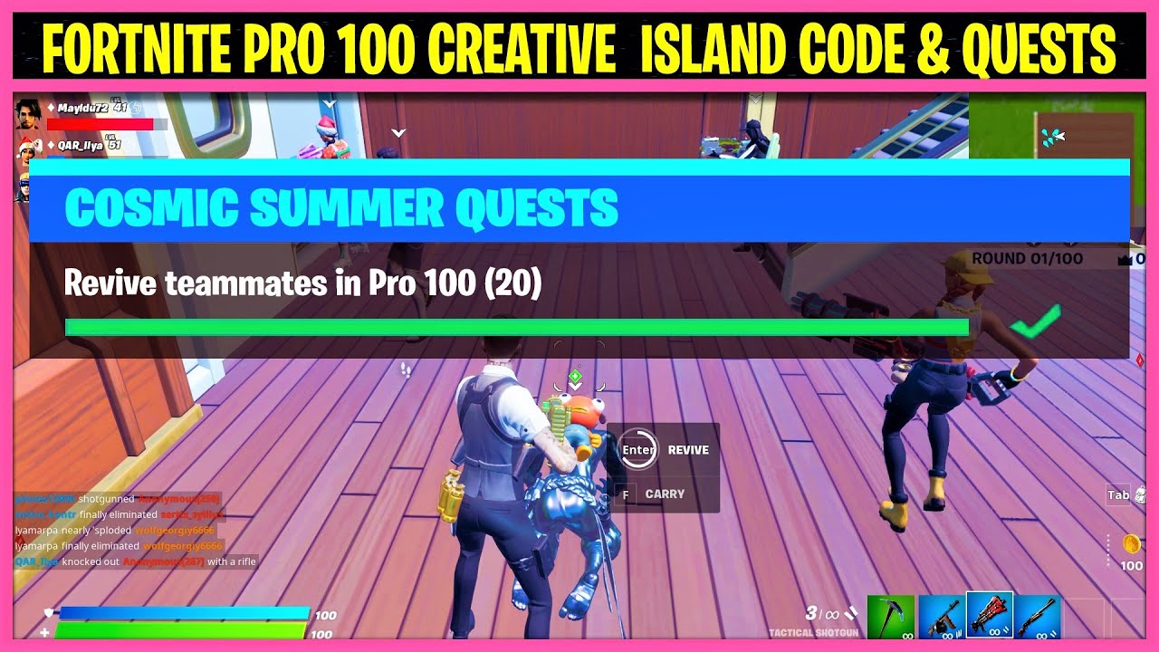 Revive teammates in Pro 100 (20) Fortnite NITROJERRY Cosmic Summer