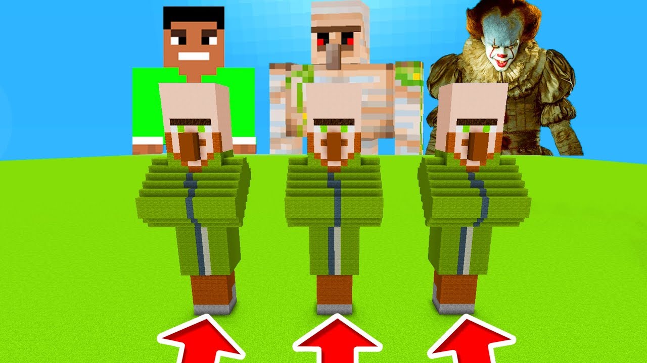 Minecraft PE : DO NOT CHOOSE THE WRONG VILLAGER! (FuzionDroid, Mutant Iron Golem & Pennywise)