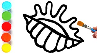 seashell drawing painting and coloring for kids toddlers lets draw paint together