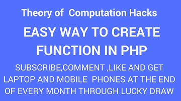 Php Hacks : Easy Way to Create Function In Php