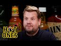 James Corden Experiences Mouth Karma While Eating Spicy Wings | Hot Ones