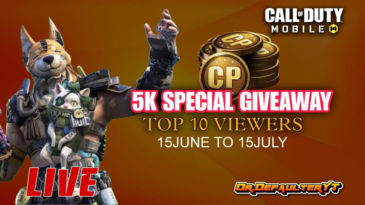 Cod A Way 🔴ROAD TO 5K | LIVE STREAM COD MOBILE | GIVE AWAY 5K SPECIAL - YouTube