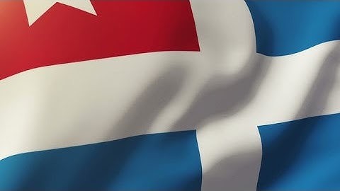 Cretan State Flag Waving In The Wind. Looping Sun Rises Style. Animation Loop Stock Animation