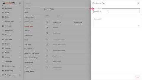 How To Add New License Type On The Dashboard? -GuardsPro Support Center Video