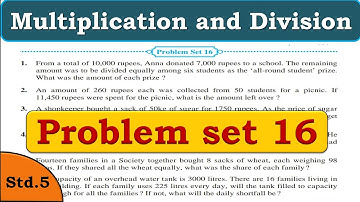 Problem set 16 | Multiplication and Division | Chapter 4 | 5th standard | Maths