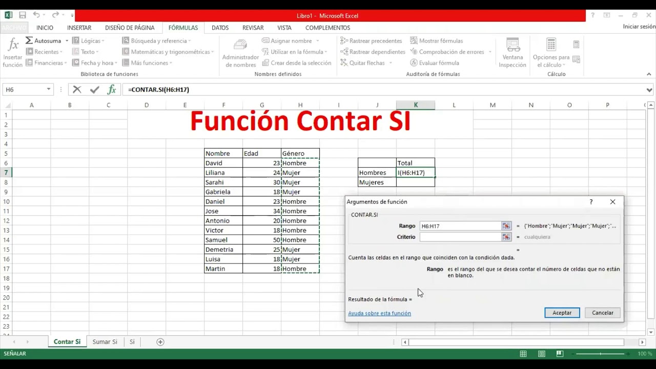 Función Contar SI en Excel - YouTube