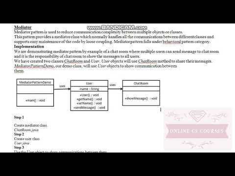 Software Engineering II Design Patterns Parts 31 Mediator Pattern 1 of 2