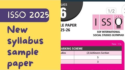 Class 6 Social Studies ISSO Sample Paper 2025 | International Social Science Olympiad Practice