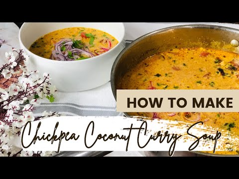 Chickpea coconut curry soup/stew/vegan+gluten free/ garbanzos en curry y coco/Easy 30 min dinner