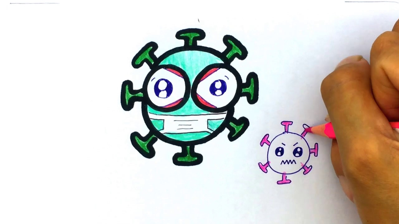 Cara Gambar Kartun Virus Corona Belajar Gambar Untuk Anak Belajar Di Rumah YouTube