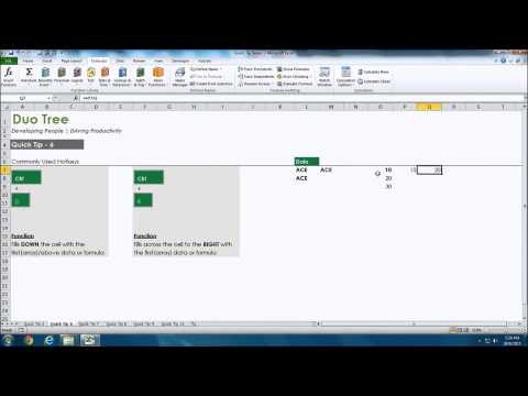 Quick tip 6 – Fill Down and Fill Right Hotkeys