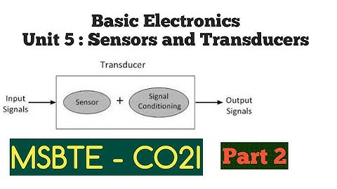 Basic Electronics (22225) | Unit 5 | Sensors and Transducers Part 2| MSBTE-CO2I