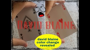 learn how to do David blaine color change!!(tutorial )