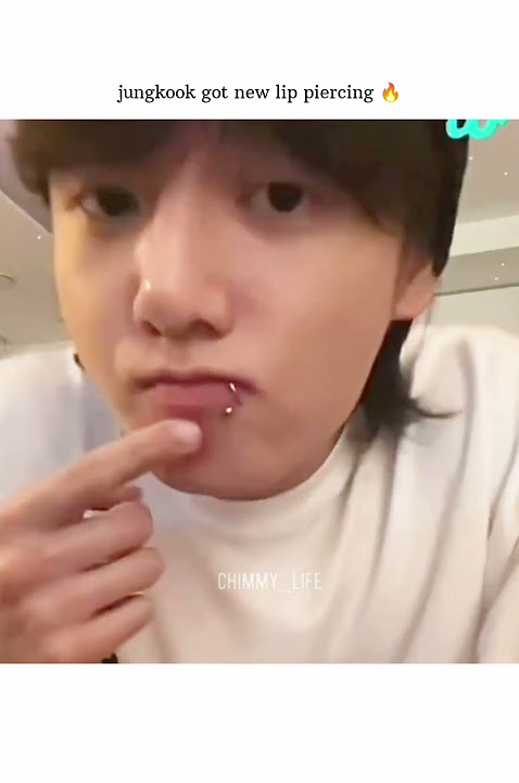jungkook 🐰 got new lip piercing 🥵 #bangtan #jungkook #jk