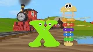 learn about the letter x and colors the alphabet adventure with alice and shawn the train