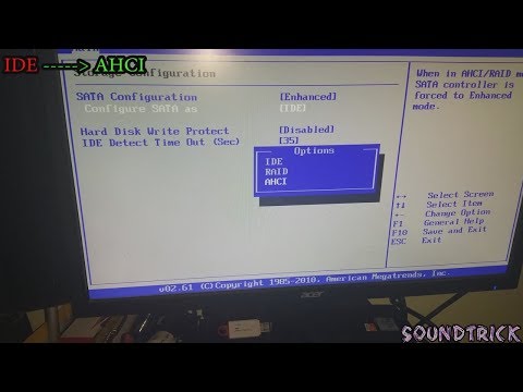 How do I select AHCI in BIOS?