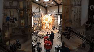 Giant fireball destroys buildings! #buildingexplosion #miniatureset #practicalvfx #behindthescenes