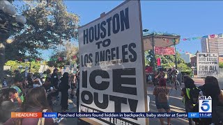 Anti-ICE protest in downtown L.A. turns violent