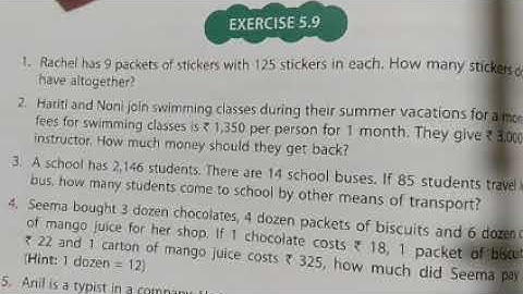 Viva Start up maths Solution class 4 Ex-5.9 BY-SADDAM SIR